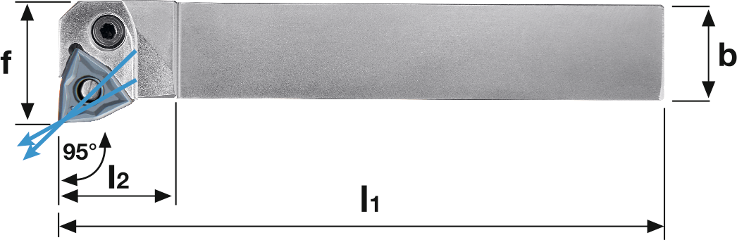 Klemmhalter PWLN 95° IK ECO Außenbearbeitung für WN.. 08.. WSP PWLNR2525M08 rechts
