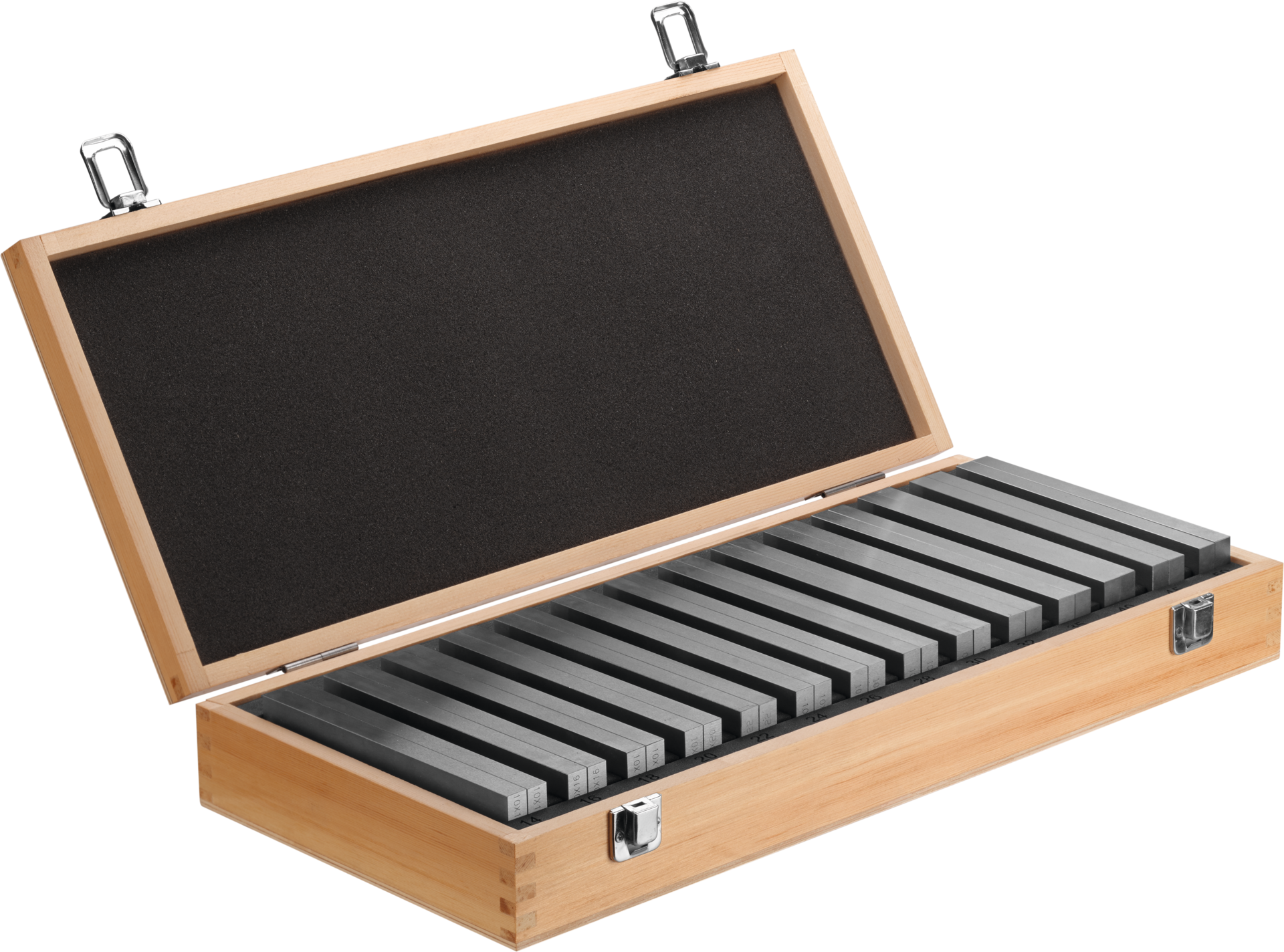 Parallelunterlagen Satz Ultrapräzision im Holzkasten mit Klappdeckel