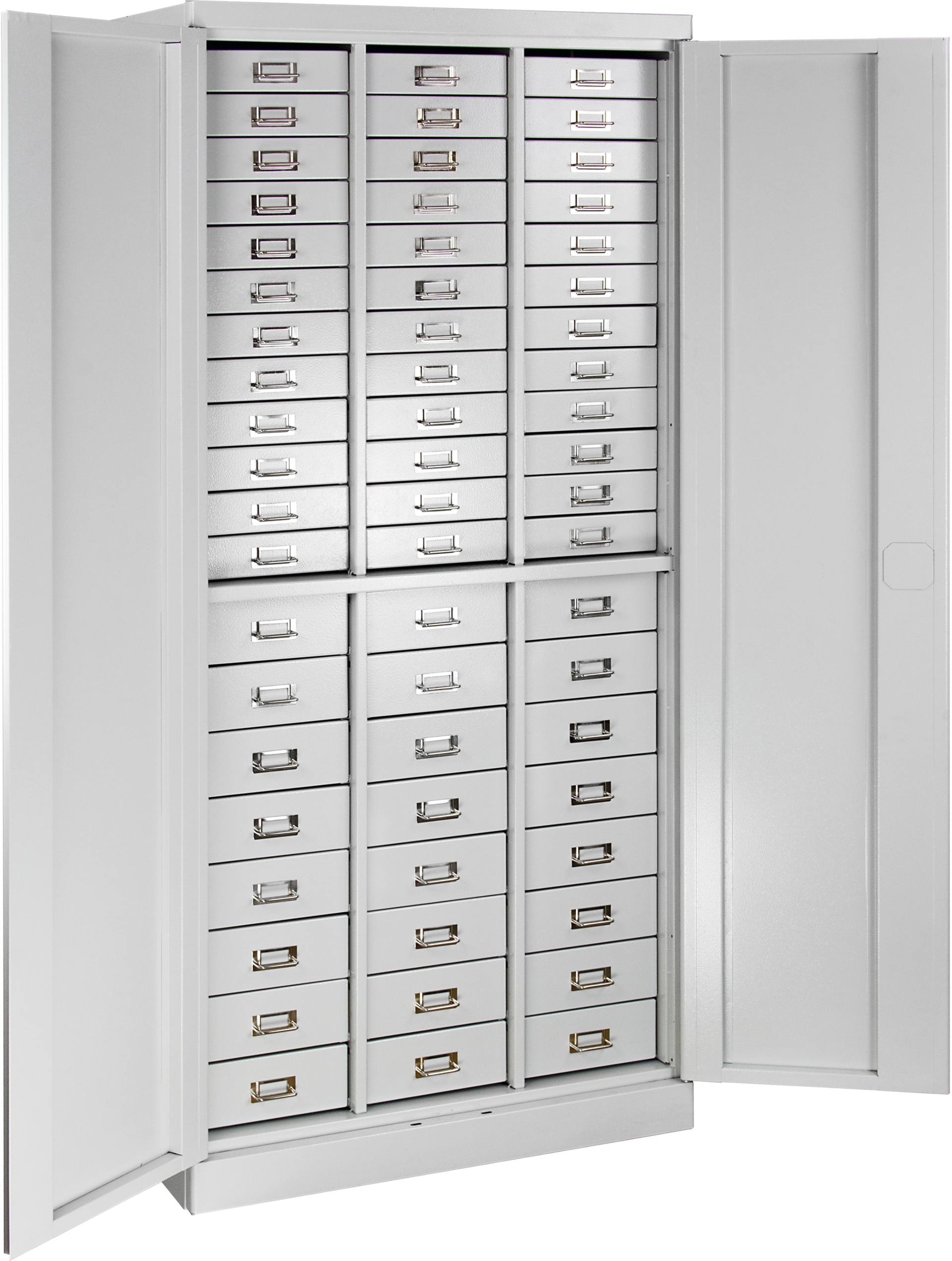 Werkstattschrank Stahlblechschubladen RAL7035 mit 60 Schubladen H1790 x B800 x T410mm