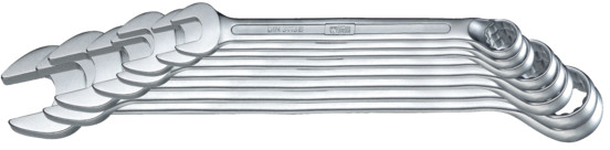 Ringmaulschlüssel tief gekröpft DIN3113B Satz 8 tlg. SW8 19mm