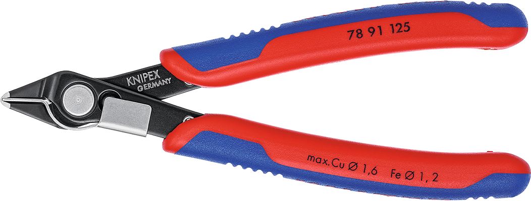 Seitenschneider Elektronik SuperKnips® mit sehr kleiner Facette und Drahtklemme L125mm