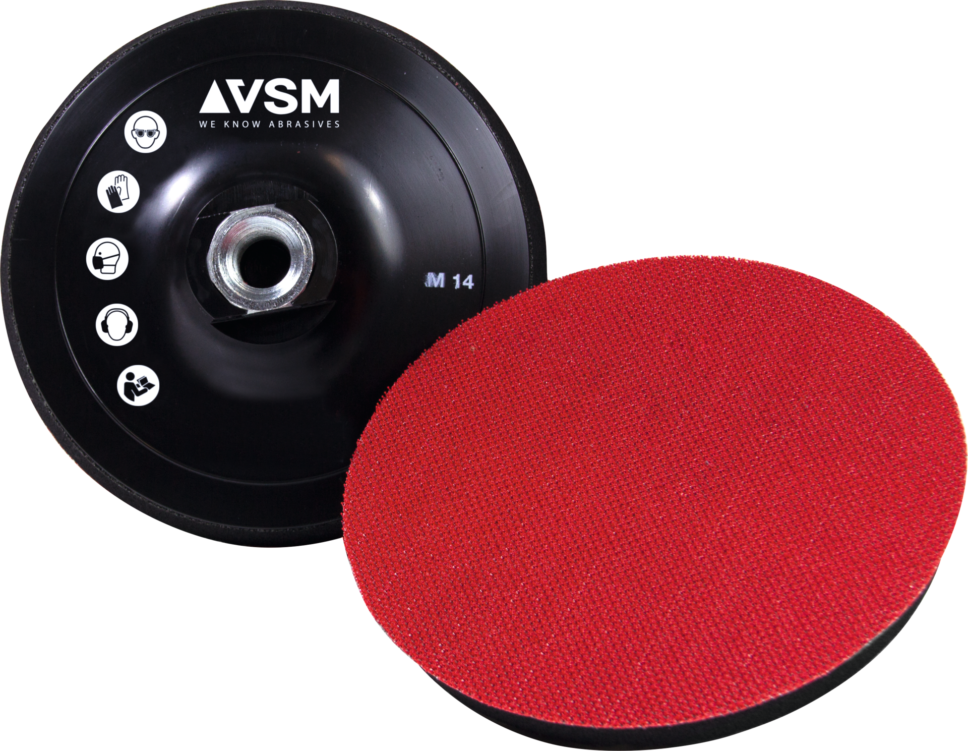 Haftstützteller Klettschleifscheiben mit Gewindeflansch M14 mittelhart D125mm