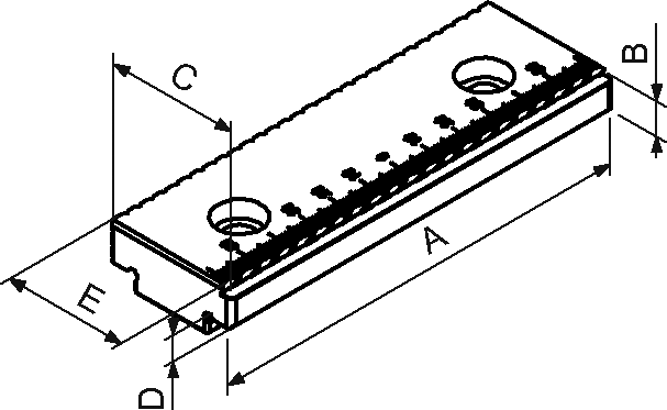 Backe glatt, geriffelt Backenbreite 200mm für Spanner hydraul.+mechan.