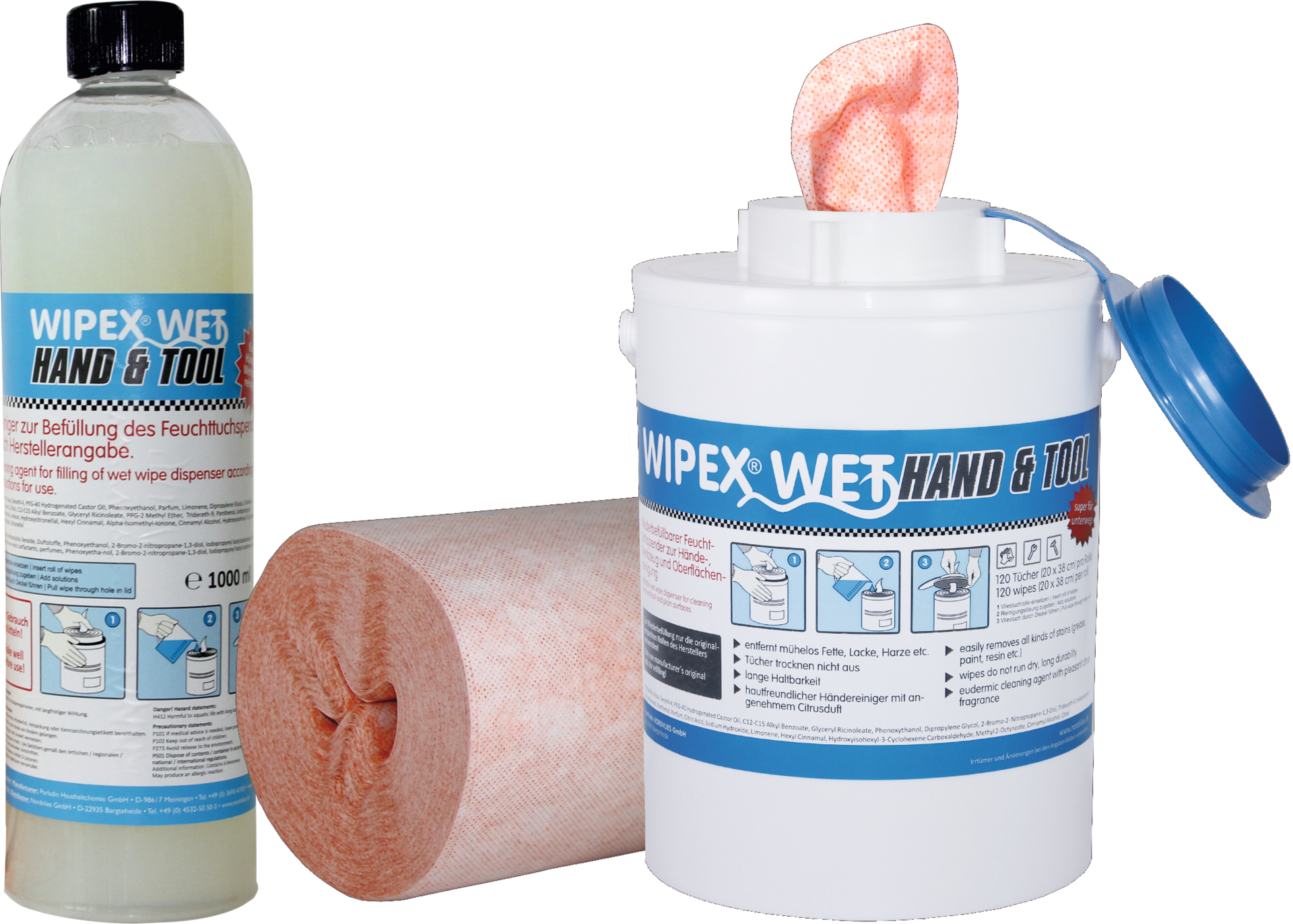 Reinigungstücher Sortiment "Hand & Tool" 120 Tücher 20x38cm
