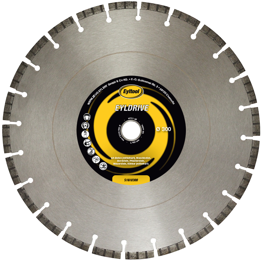 Trennscheibe Diamant EYLDRIVE Bohrung 25,4mm D350mm