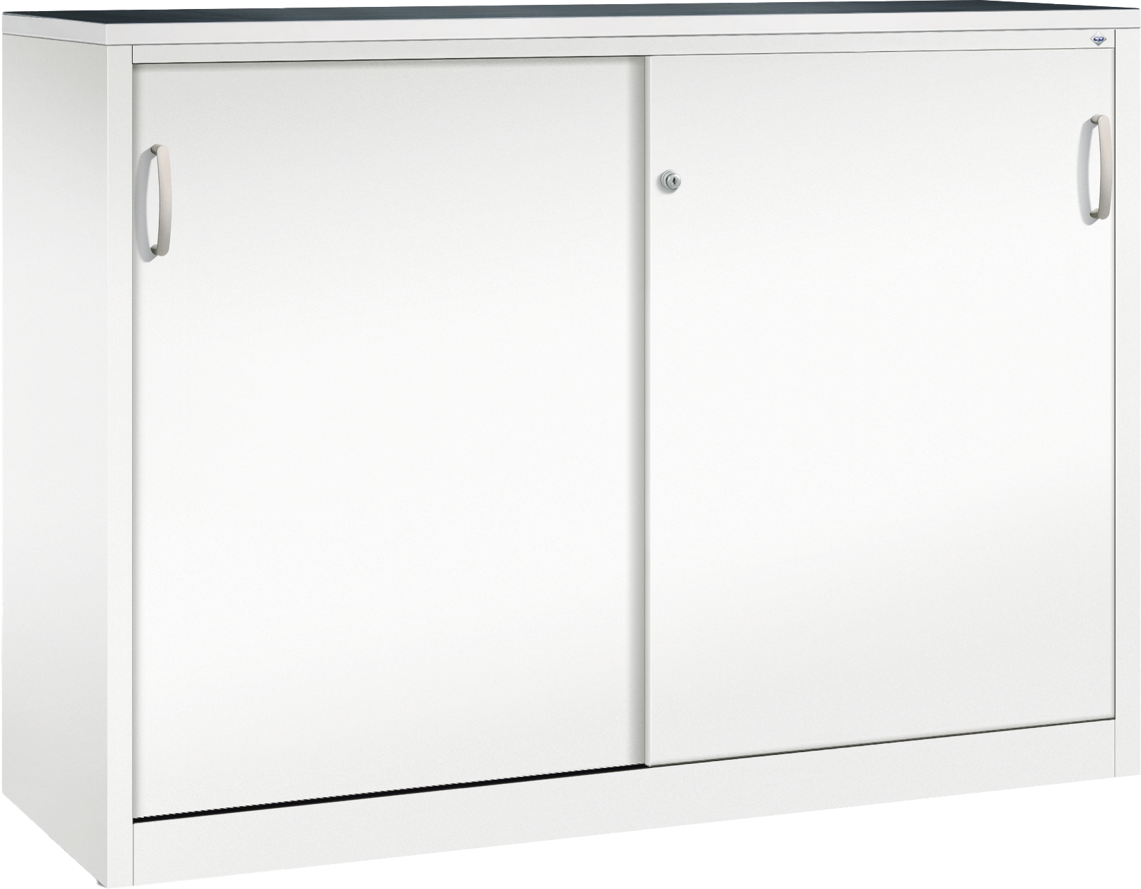 Schiebetürenschrank niedrig RAL7035 H1200 x B1600 x T600mm