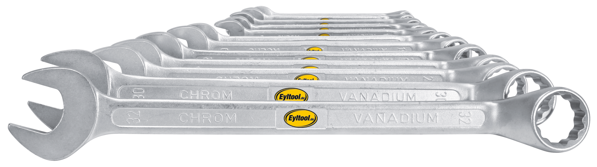 Ringmaulschlüssel tief gekröpft DIN3113B Satz 12 tlg. SW10 32mm