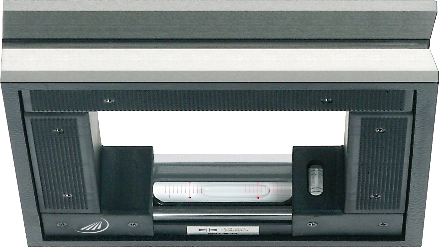 Rahmenrichtwaage mit seitlich ablesbarer Libelle prismatisch Empf. 0,02mm/m DIN877 L200x200x42mm