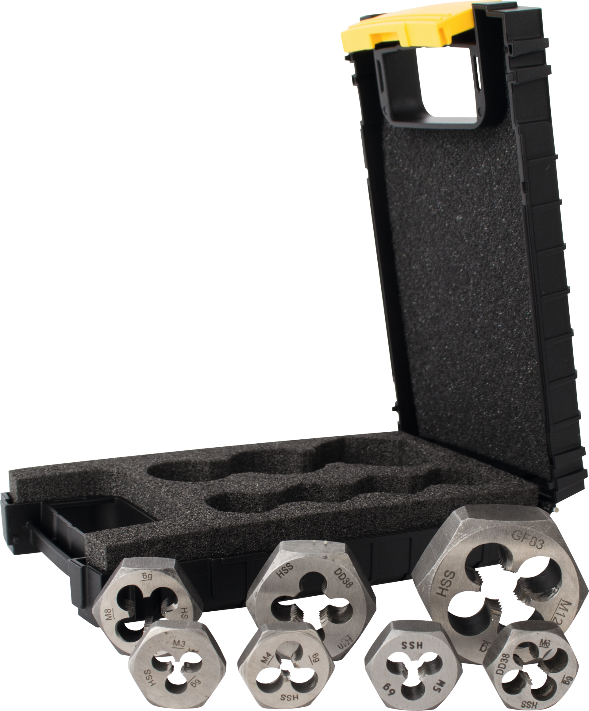 Schneidmuttern Sechskant Satz M3-M12 HSS 7-teilig Sortiment DIN382