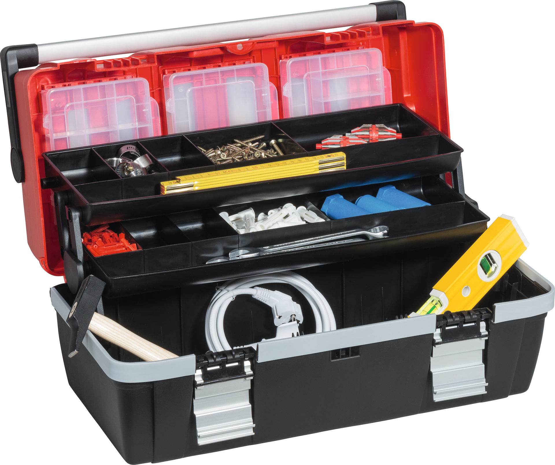 Werkzeugkoffer Profi mit Trage- und Teleskopeinsatz 485x200x130mm innen