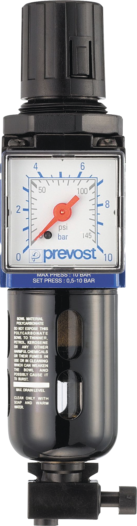 Regler Filterregler mit Manometer 1/4" max. 12 bar