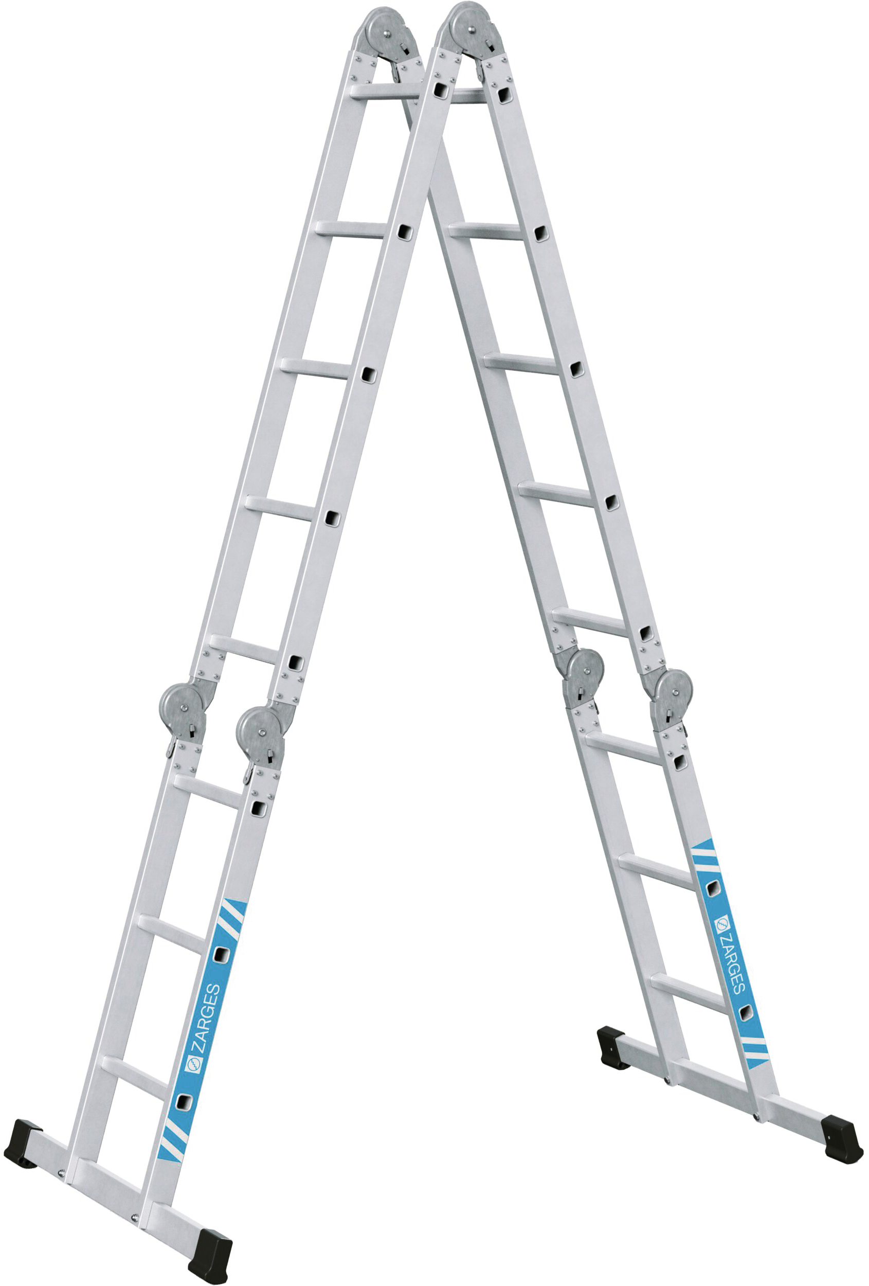 Vielzweckleiter 4-teilig 2x3+2x5 Sprossen max. Arbeitshöhe 5,50m