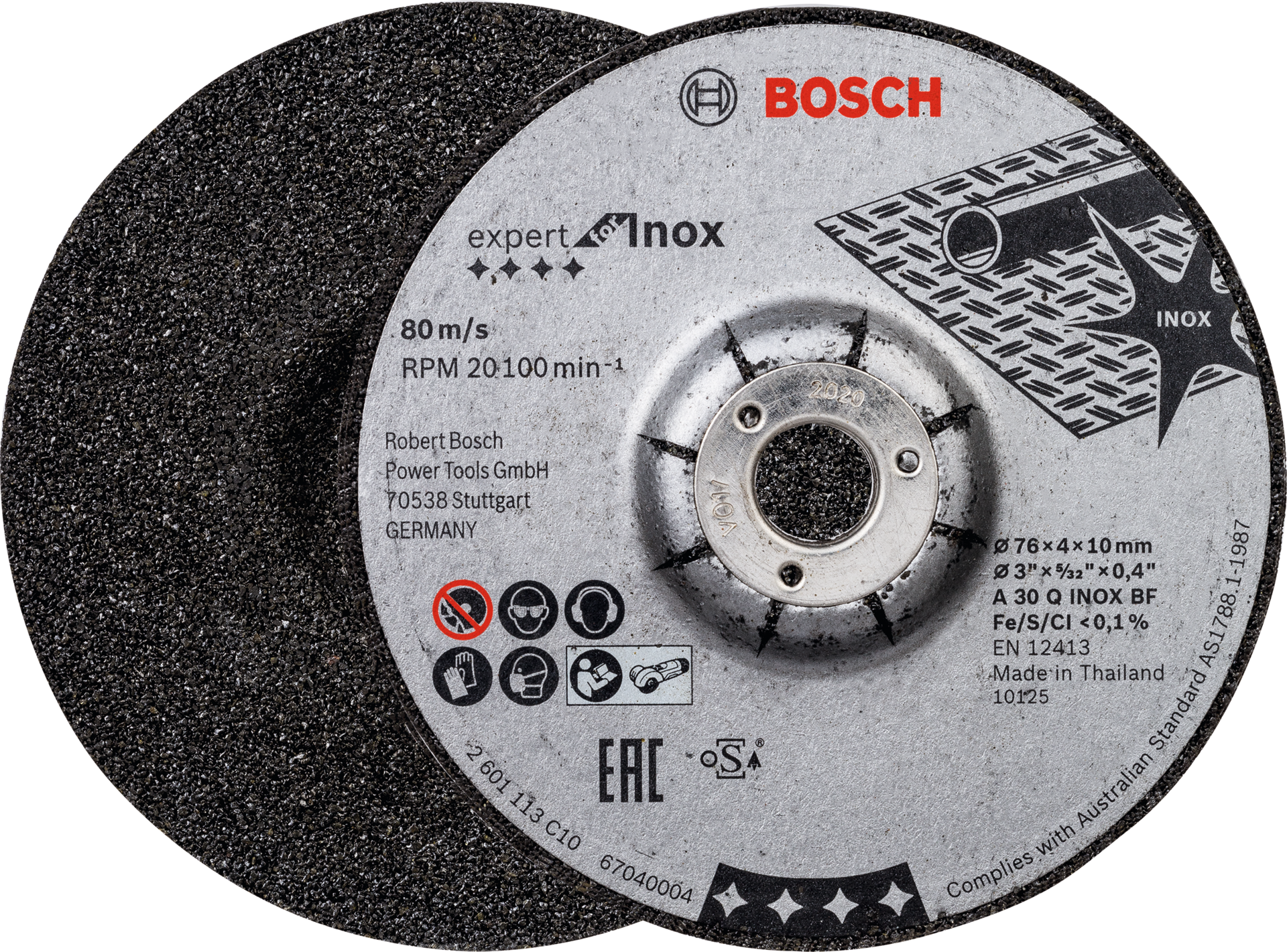 Schruppscheibe VA Pack INOX D76mm für Art.-Nr. 6102116