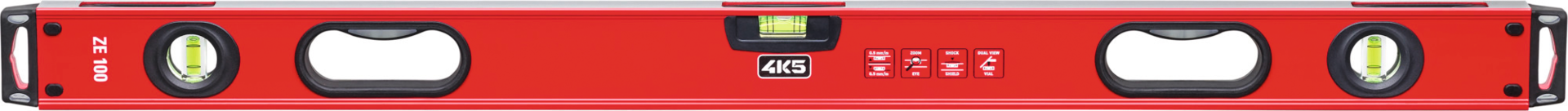 Wasserwaage gefräst und mit durchgängigem Steg ohne Magnet mit 2 Durchgrifföffnungen L100cm