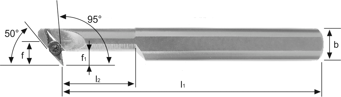 Bohrstange SV95C 95° IK Innenbearbeitung für VC.. 07.. WSP A12KSV95CR07 Stahl-Schaft rechts