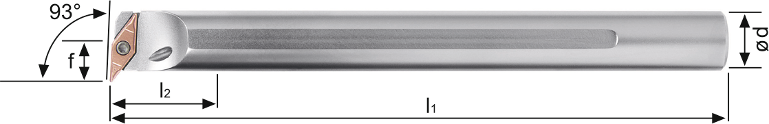 Bohrstange SVUC 93° IK Innenbearbeitung für VC.. 16.. WSP AH25RSVUCR16 HSS-Schaft rechts