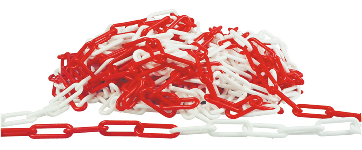 Kunststoffkette L30m D6mm rot/weiß
