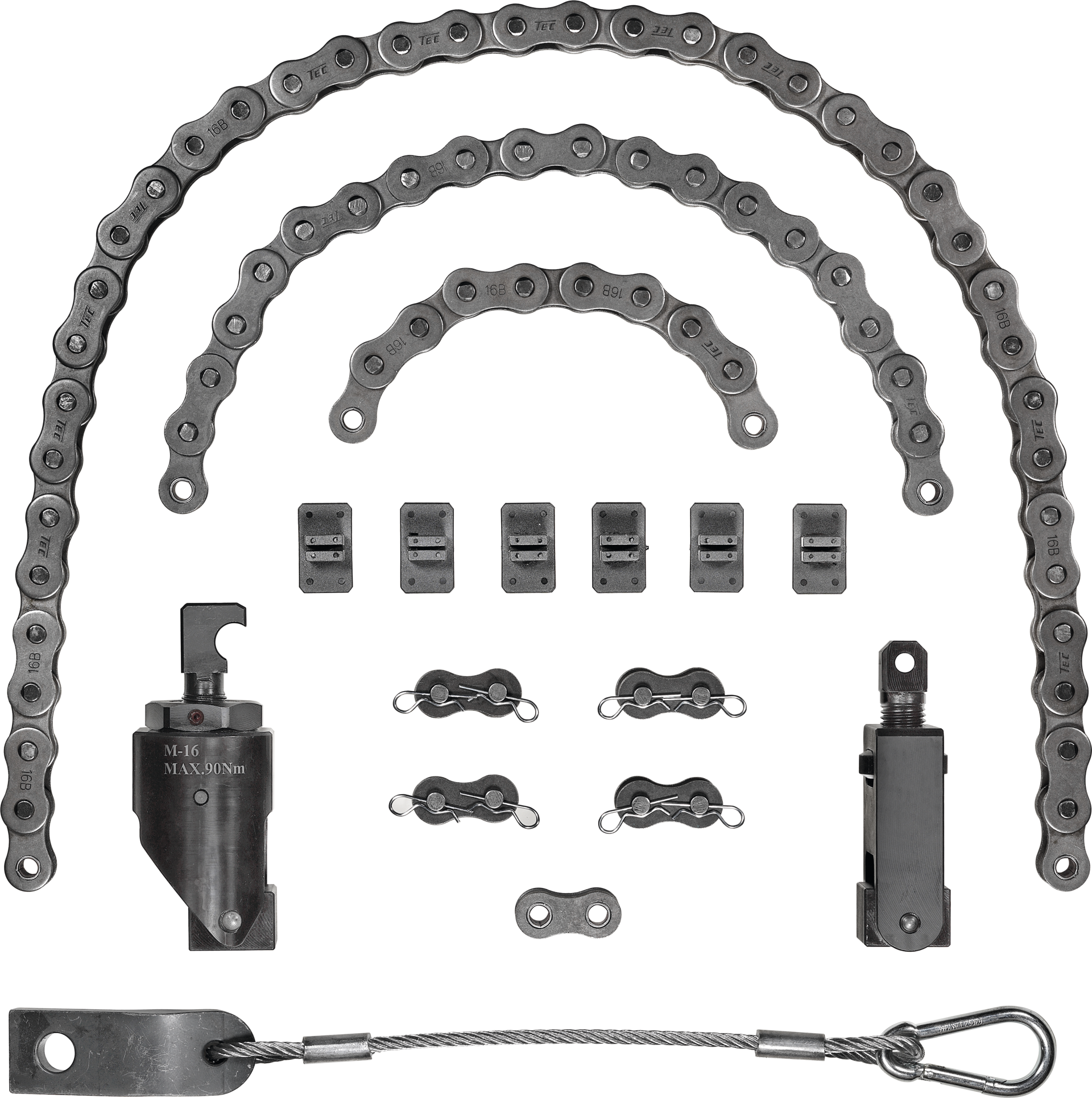 Spannketten Satz Nut 18/20/22/24mm 100Nm 40kN M16