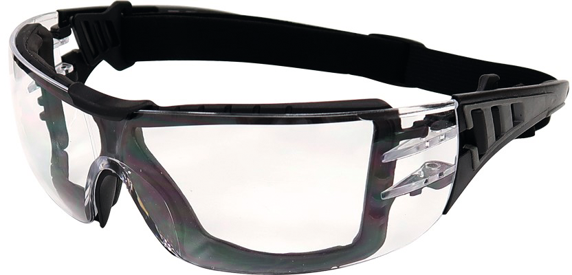 Schutzbrille Soft Gestell schwarz/grün Scheibe klar