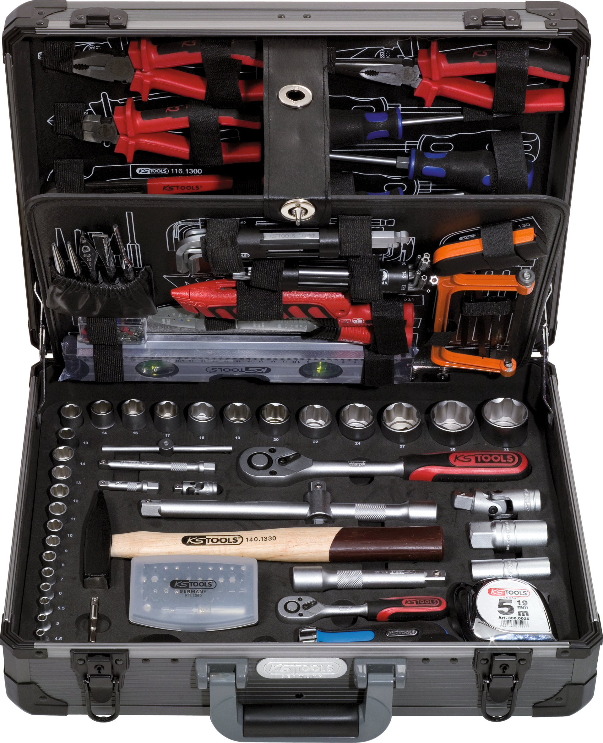 Werkzeug Sortiment 127-tlg. "Universal" 1/4" + 1/2" im Kunststoffkoffer