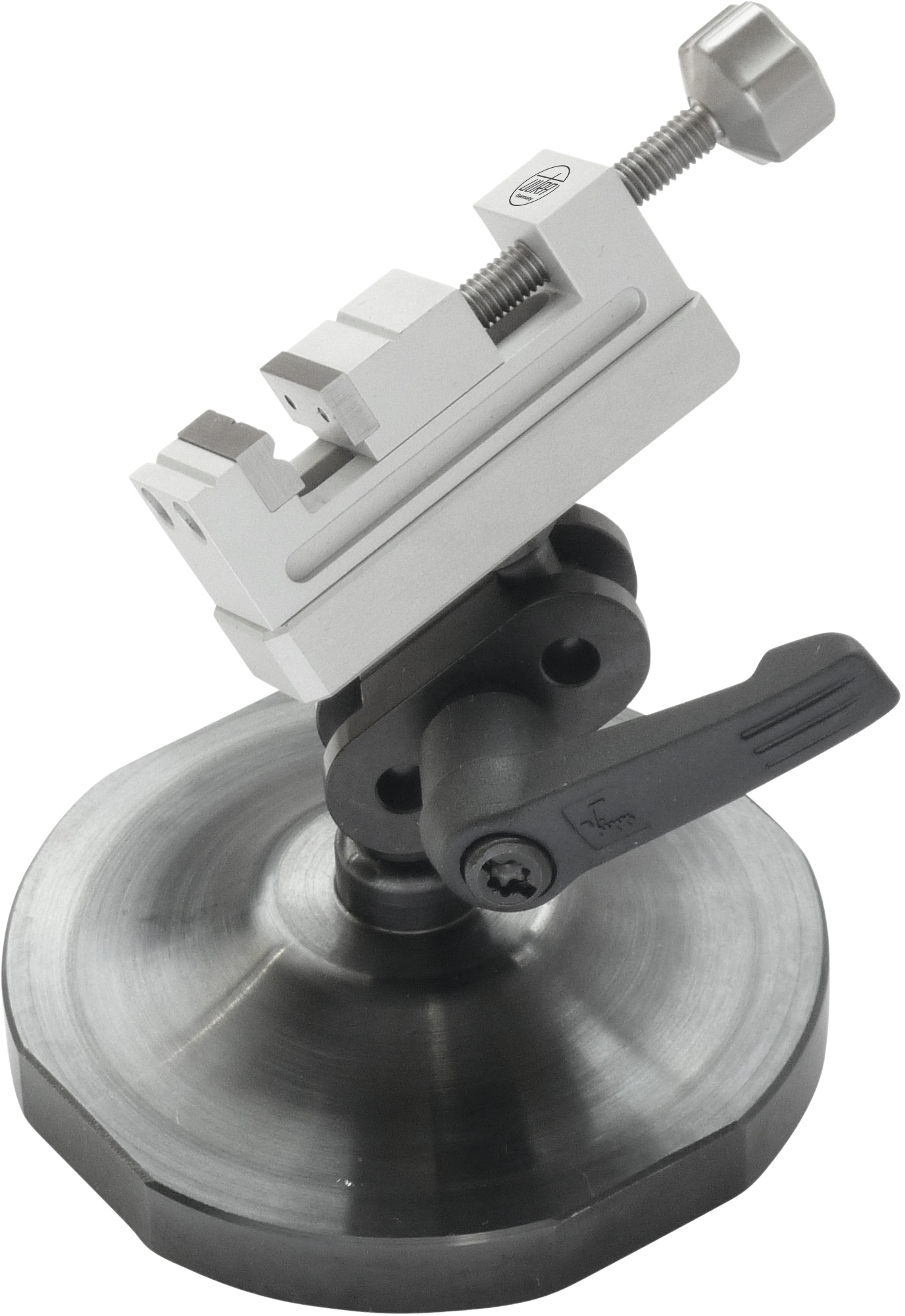 Stativ Minischraubstock mit Aufnahmeplatte für Backenbreite 25mm dreh- und schwenkbar