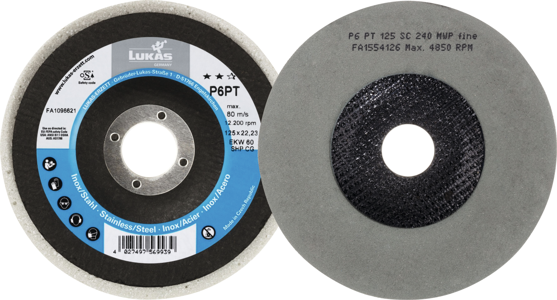 Polierteller gerade D125mm K400 sehr fein