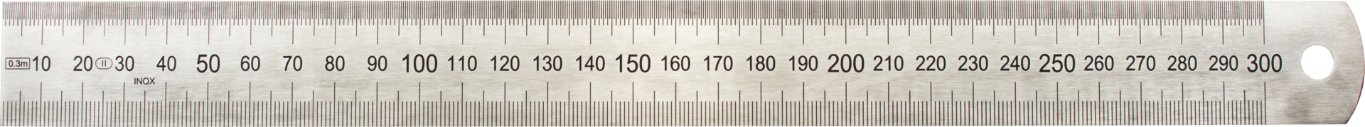Maßstab INOX halbstarr stahl B30mm S1mm EG II rostfrei L500mm