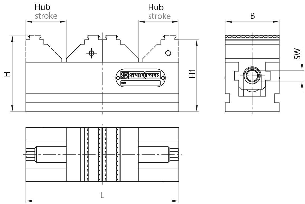 Zentrischspanner mechanisch MZR ohne Spannbacken MZR170-60