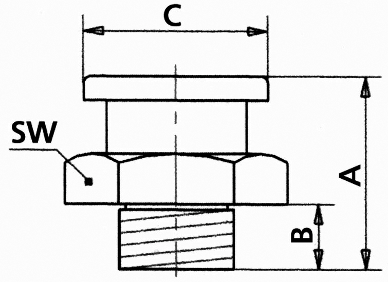 Flachschmiernippel M1 SW17mm 6-kant verzinkt M8x1