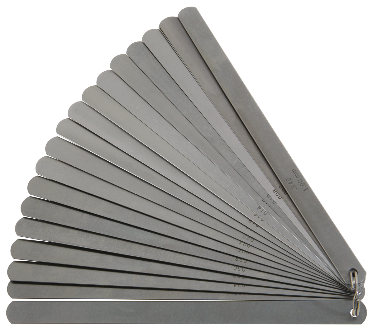 Fühlerlehre Ring Werksnorm mit Größenbeschr. 20 Blatt MB0,05-1mm L200mm