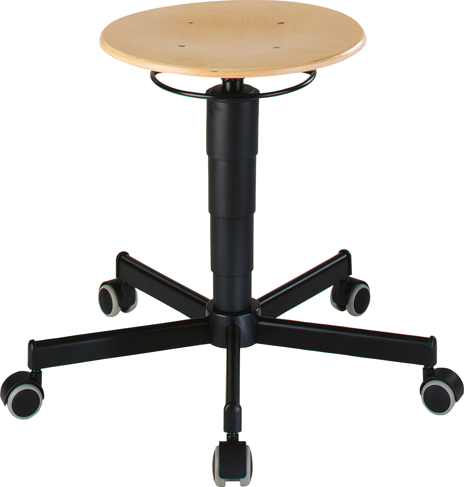 Arbeitshocker Typ Holz mit Rollen