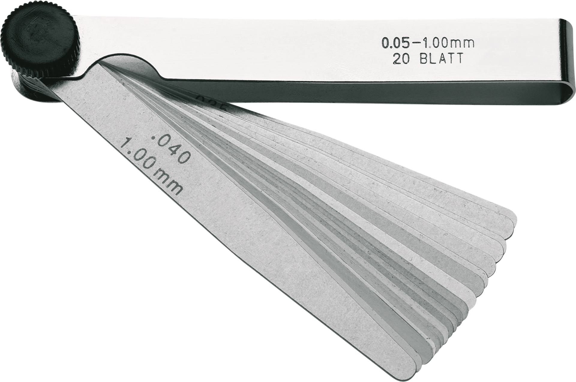 Fühlerlehre Feststellschraube Werksnorm mit Größenbeschr. Stahl MB0,05-1mm L100mm 13 Blatt