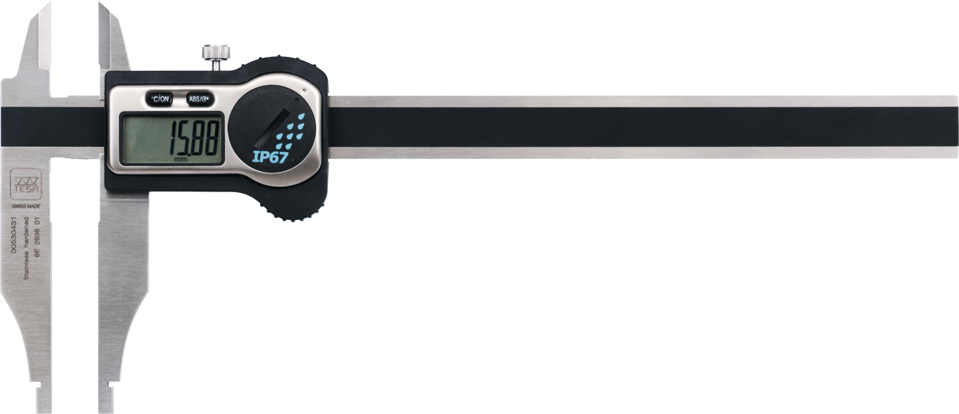 Werkstattmessschieber Digital IP67 TWIN-CAL Abl. 0,01mm mit Spitzen DIN862B mit DA MB250mm