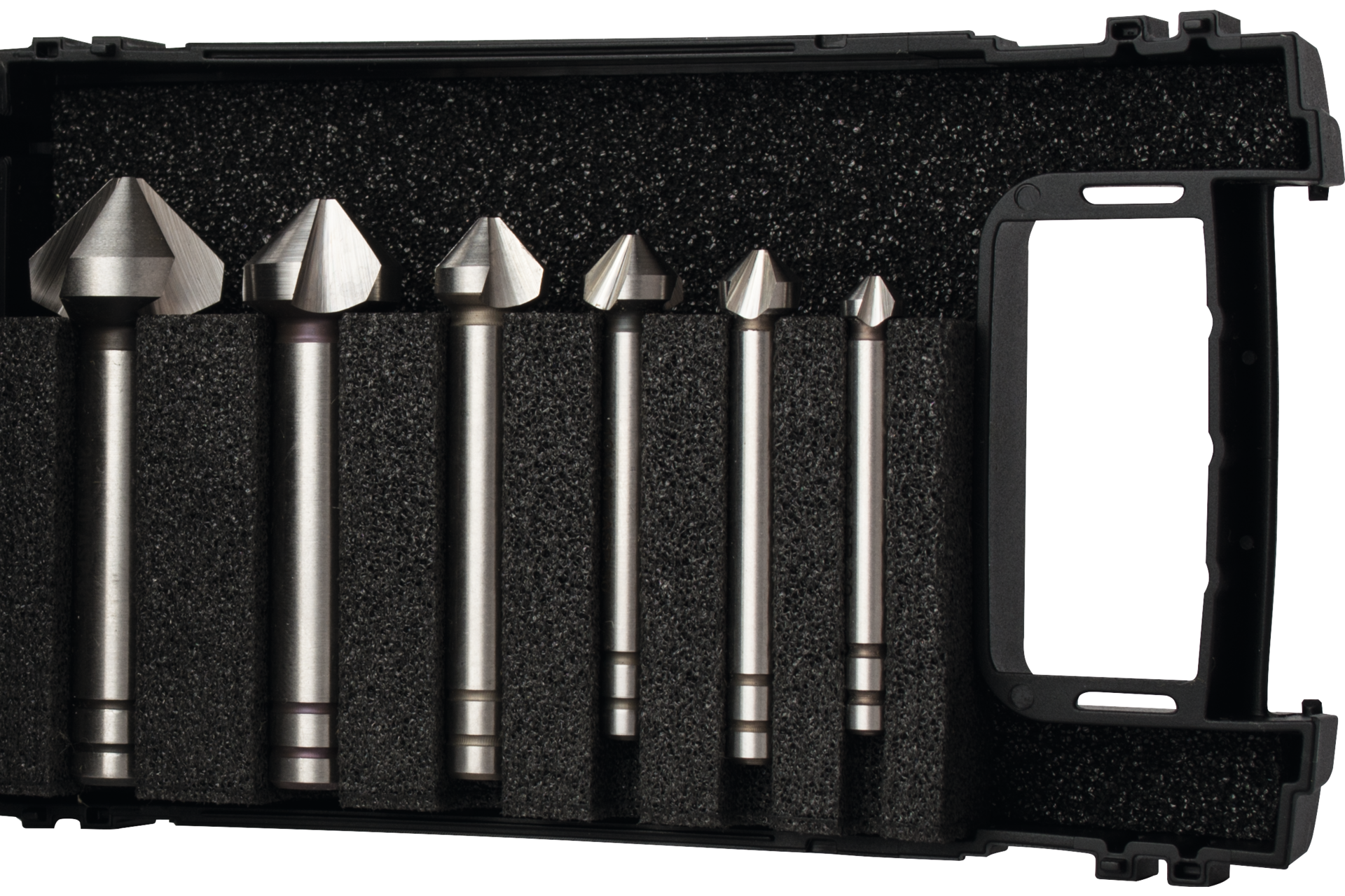 Kegelsenker 90° Satz HSSE-PM DIN335-C in Eyltool-Kassette D6,3-8,3-10,4-12,4-16,5-20,5mm