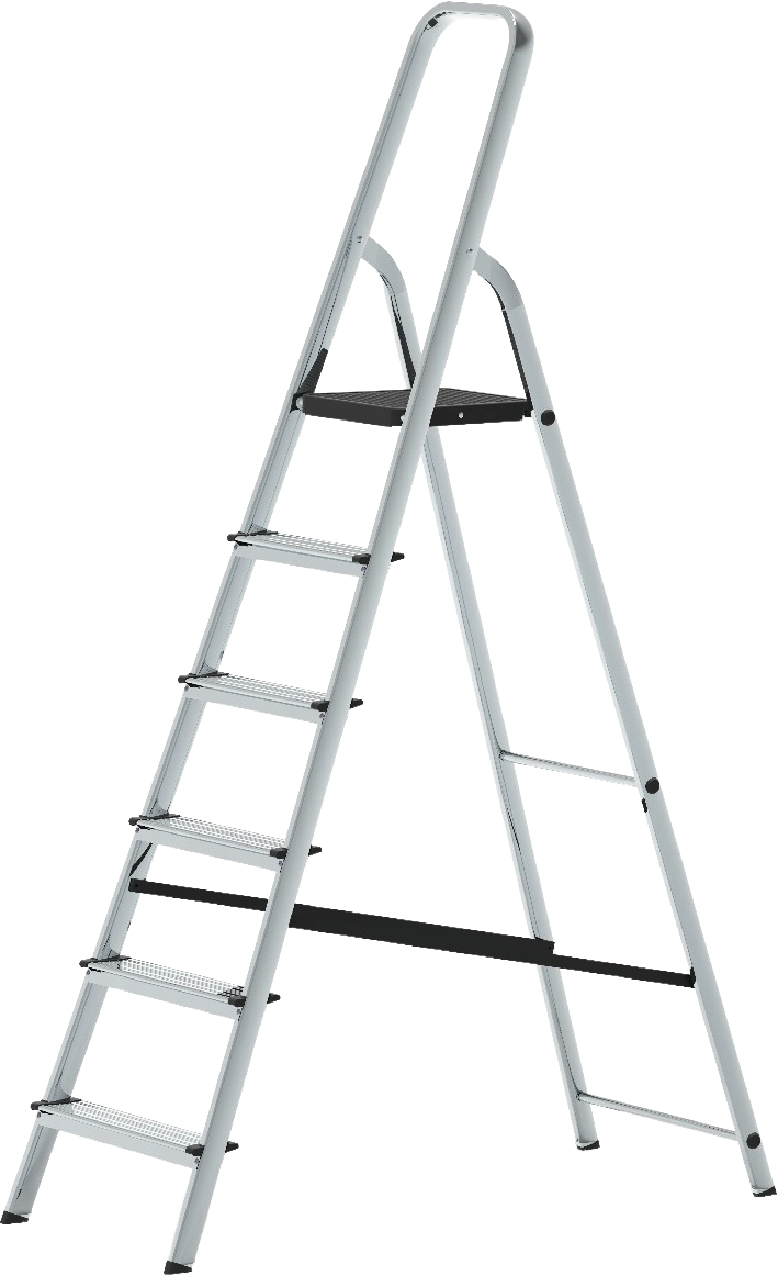Stehleiter Stufen genietet "Heimwerker" L2,01m 6 Stufen Arbeitshöhe 3,25m