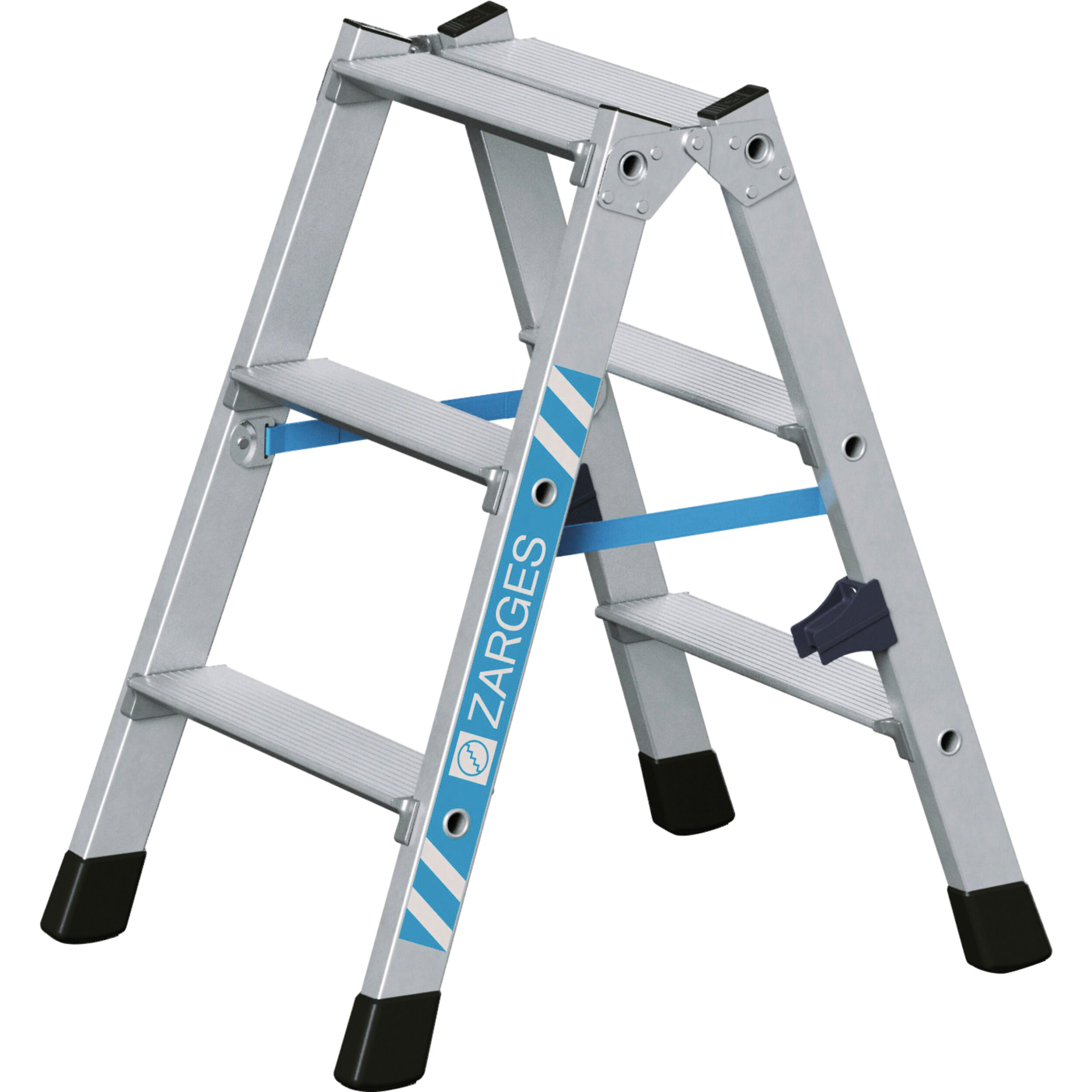 Stehleiter Stufen gebördelt H0,64m 2x3 Stufen Arbeitshöhe 2,10m