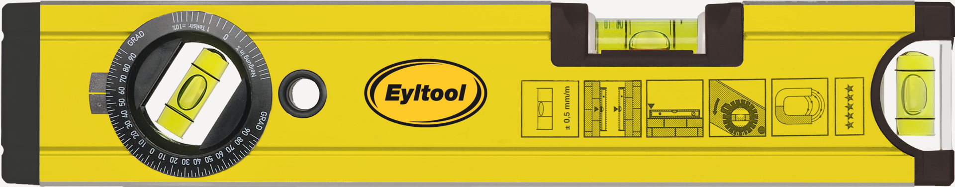 Taschenwasserwaage mit Magnet Supertorpedo L25cm drehbare Winkellib. 2%-Gefällemark.