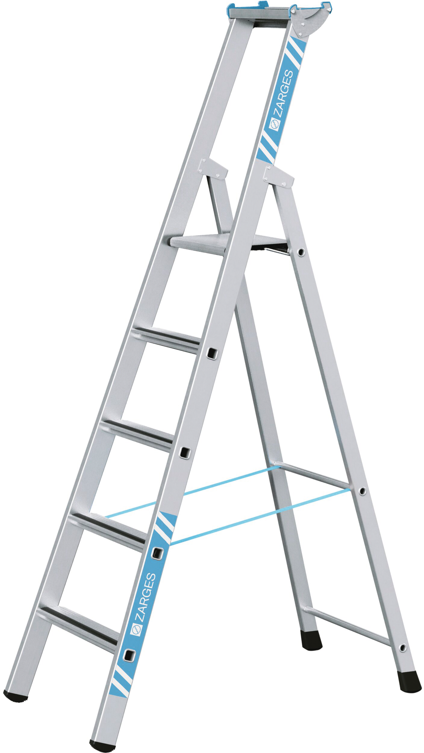 Stehleiter Stufen gebördelt L2,15m 5 Stufen Arbeitshöhe 3,35m