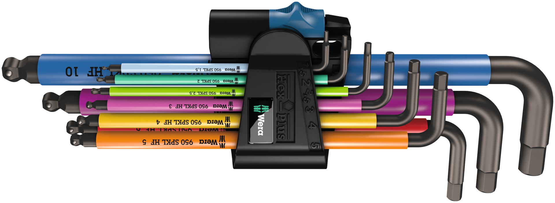 Stiftschlüssel Sechskant lang bunt mit Haltefunktion-Satz 9-tlg. ab SW3mm